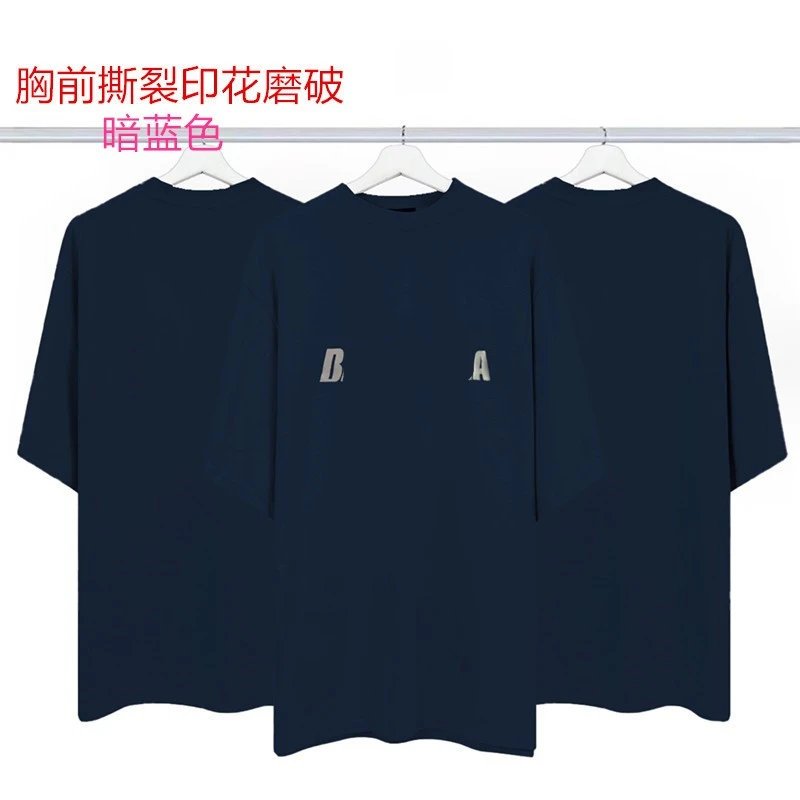 AMI Paris Logo T-Shirt Navy - 1