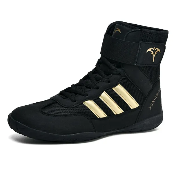 Yukingyin Boxing Boots Black Gold Sneakers - 1