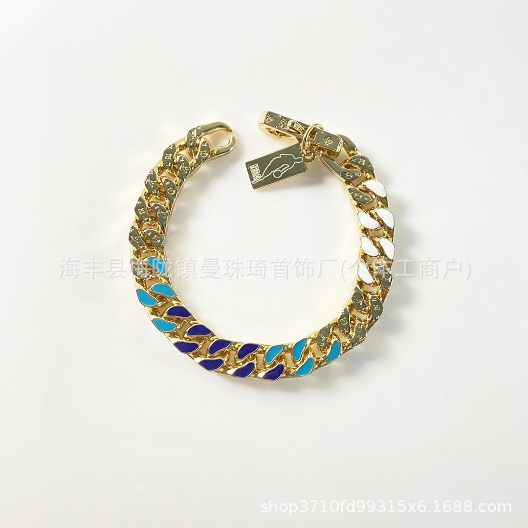 Silver Curb Chain Bracelet with Crystal Accents Bracelets - 45