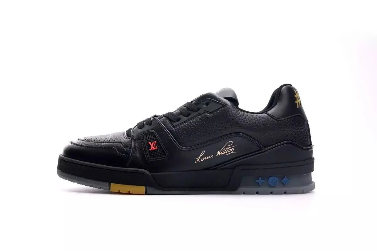 Louis Vuitton Trainer Black Leather Sneakers - 1
