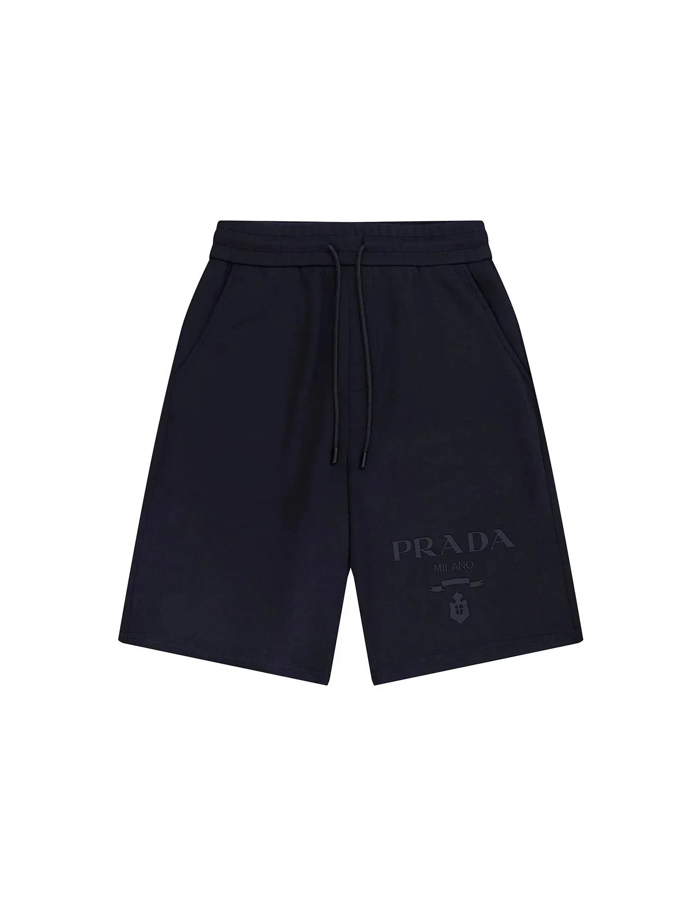 Prada Milano Logo-Print Navy Shorts - 1