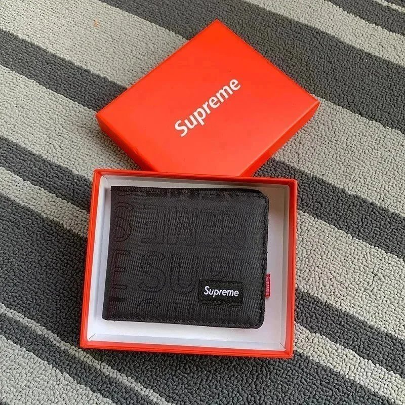 Supreme Embossed Logo Short Wallet Black