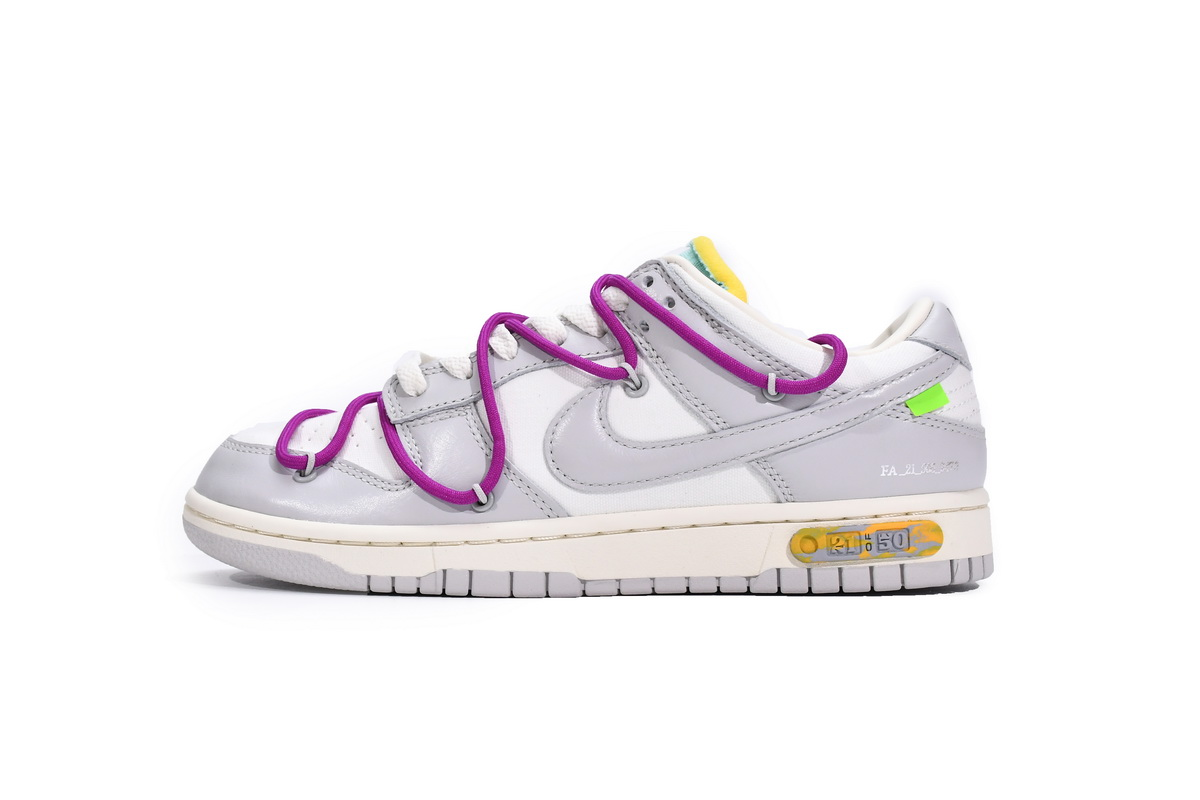 Nike x Off-White Dunk Low Grey Purple Industrial Sneakers