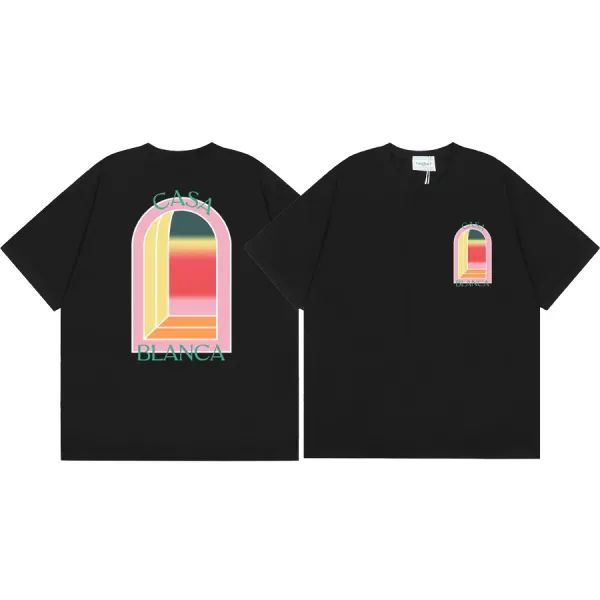 Casa Blanca Arch Print Black Oversized T-Shirt - 1