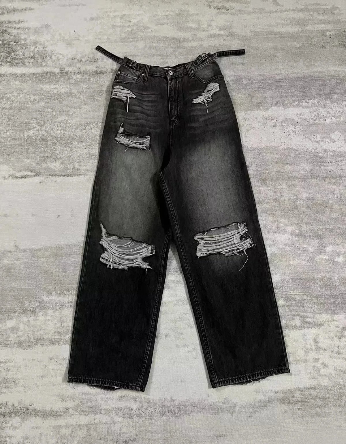 Design Distressed Wide-Leg Black Jeans product detail 6 in Litbuy spreadsheet finds