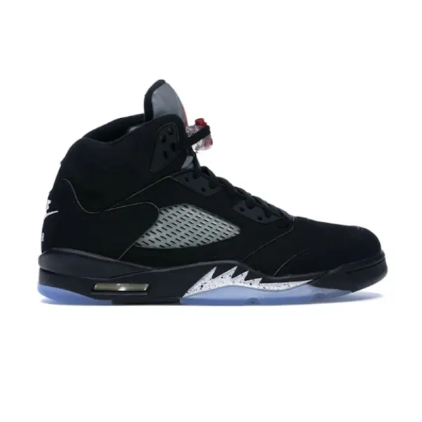 Air Jordan 5 Retro Black Metallic Silver Sneakers - 2