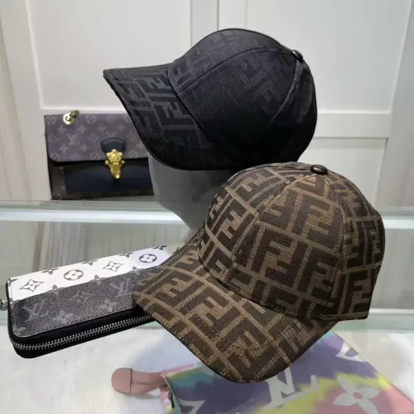 Fendi FF Logo Monogram Baseball Cap Gray - 9