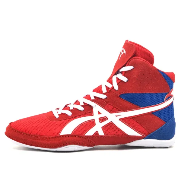 Asics Wrestling Shoes Red Blue White - 2
