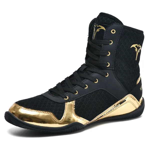 Yukin Gyang Boxing Boots Black and Gold Sneakers - 1