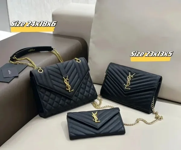 Saint Laurent Monogramme Quilted Leather Shoulder Bag Black - 1