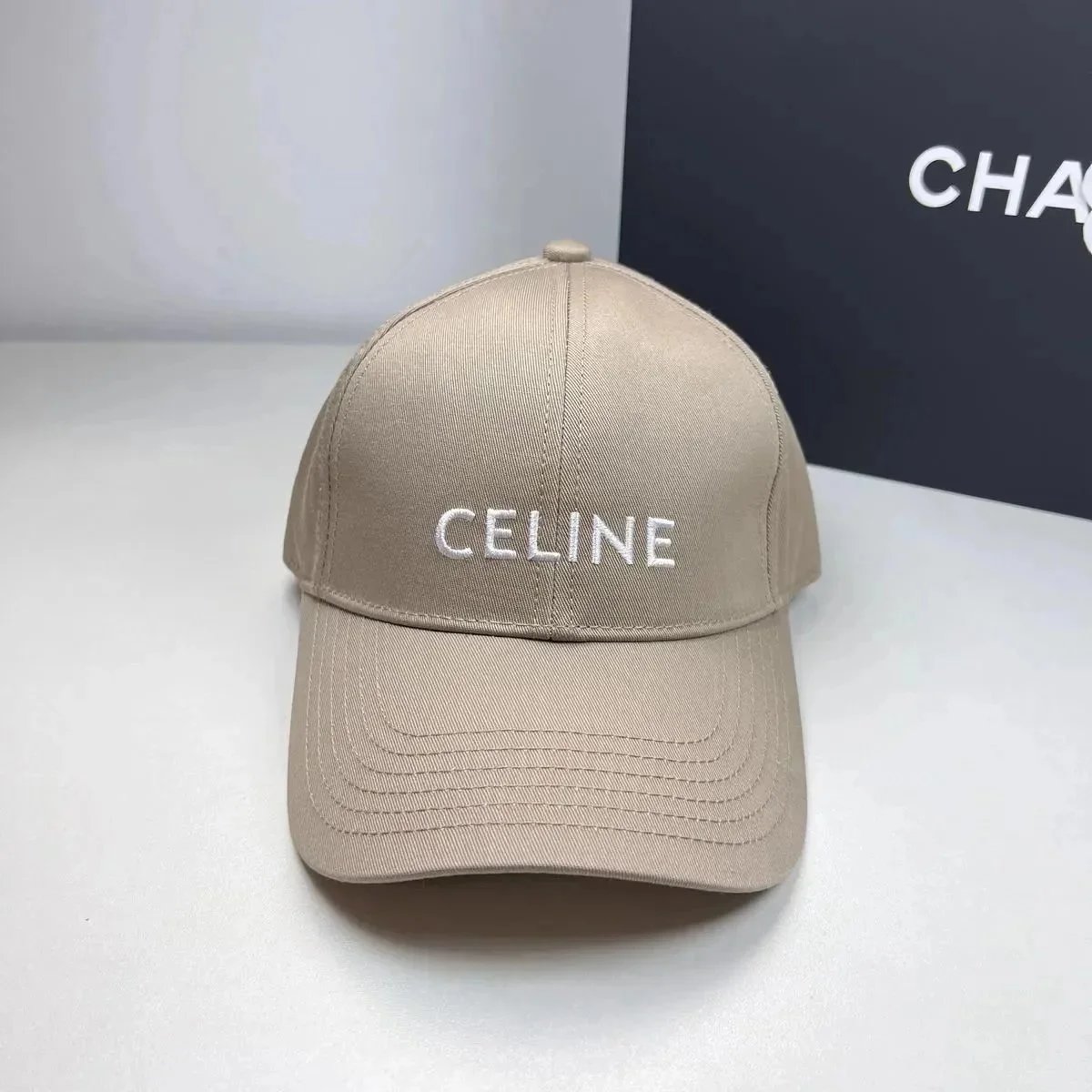 Ketav Horse Embroidery White Baseball Cap with Tan Brim - 8