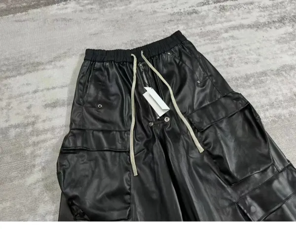 Rick Owens DRKSHDW Cargo Pants Black Leather-Effect Pants - 6