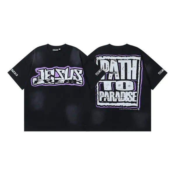 Jesus Freak x Path To Paradise Oversized Graphic Tee Black - 1