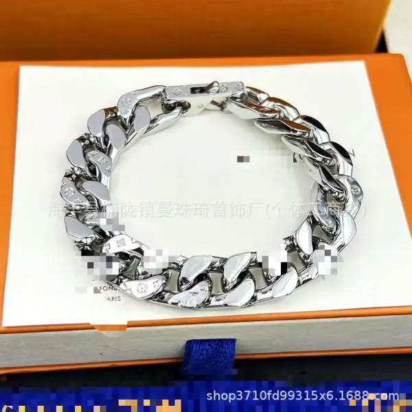 Silver Curb Chain Bracelet with Crystal Accents Bracelets - 26