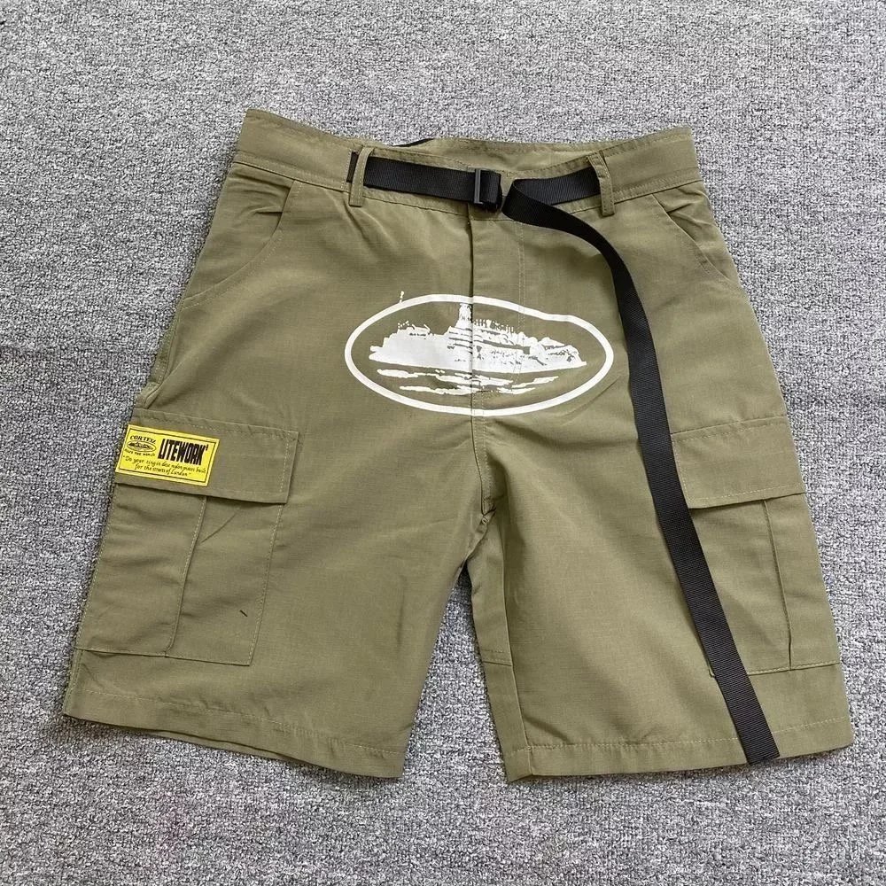 Corteiz LiteWorn Army Green Cargo Shorts - 1