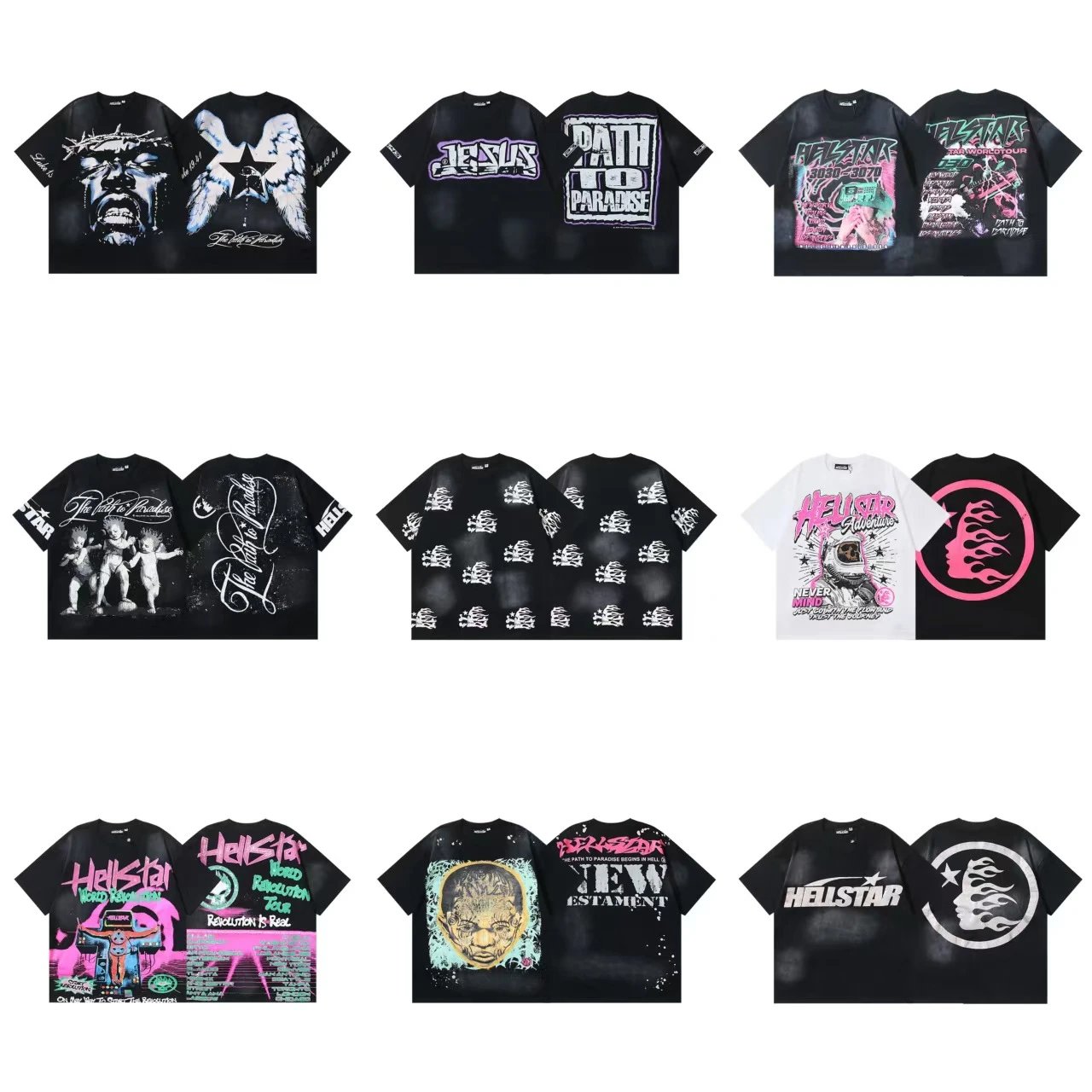 Hellstar Flame Star Graphic Oversized T-Shirt Black - 6