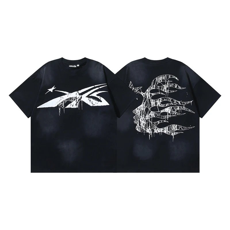 Hellstar Flame Star Graphic Oversized T-Shirt Black - 30