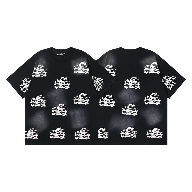 Hellstar Flame Star Graphic Oversized T-Shirt Black - 38