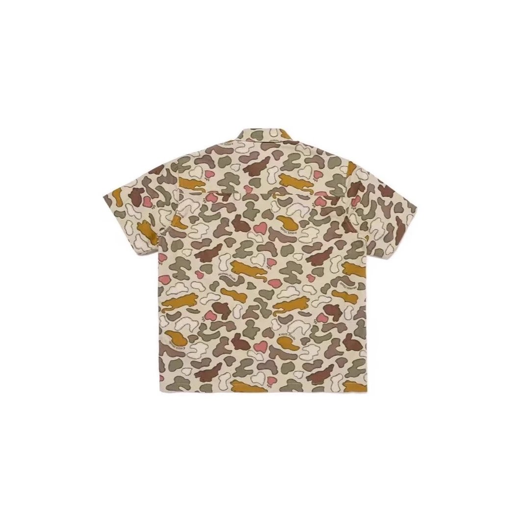 A Bathing Ape Camo Print Short-Sleeve Shirt Beige Multicolor - 5