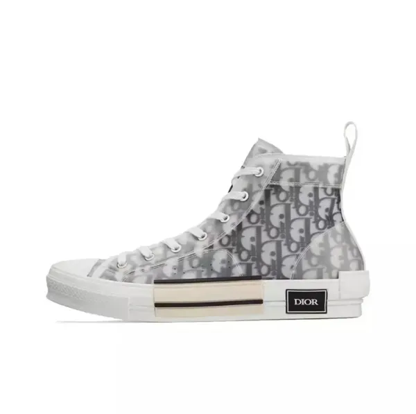 Dior B23 High-Top Sneakers Gray Oblique Print Sneakers - 1