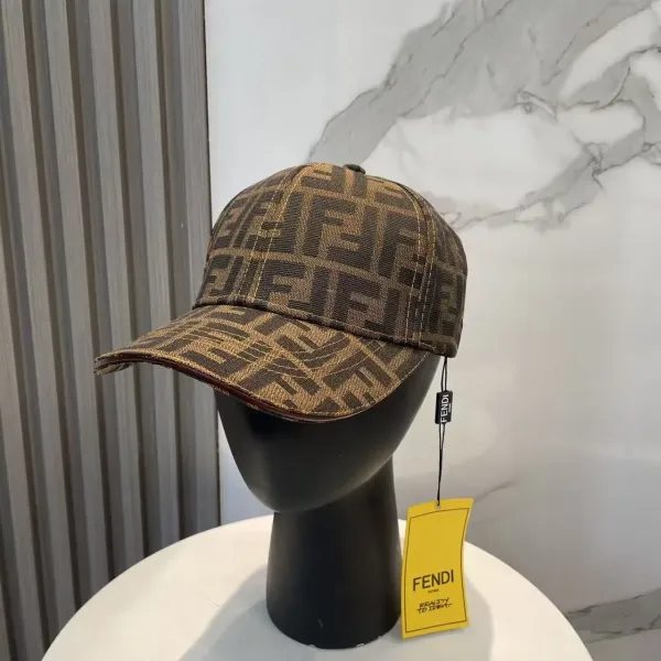 Fendi FF Logo Monogram Baseball Cap Gray - 6