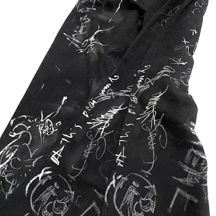 Gallery Dept. Graffiti-Print Wide-Leg Jeans Black - 5