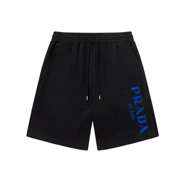Prada Milano Logo Print Black Sweatshorts - 1
