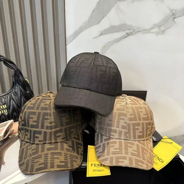 Fendi FF Logo Monogram Baseball Cap Gray - 3