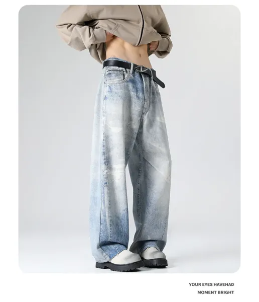 Gallery Dept. Distressed Wide-Leg Jeans Light Wash Blue Jeans - 10