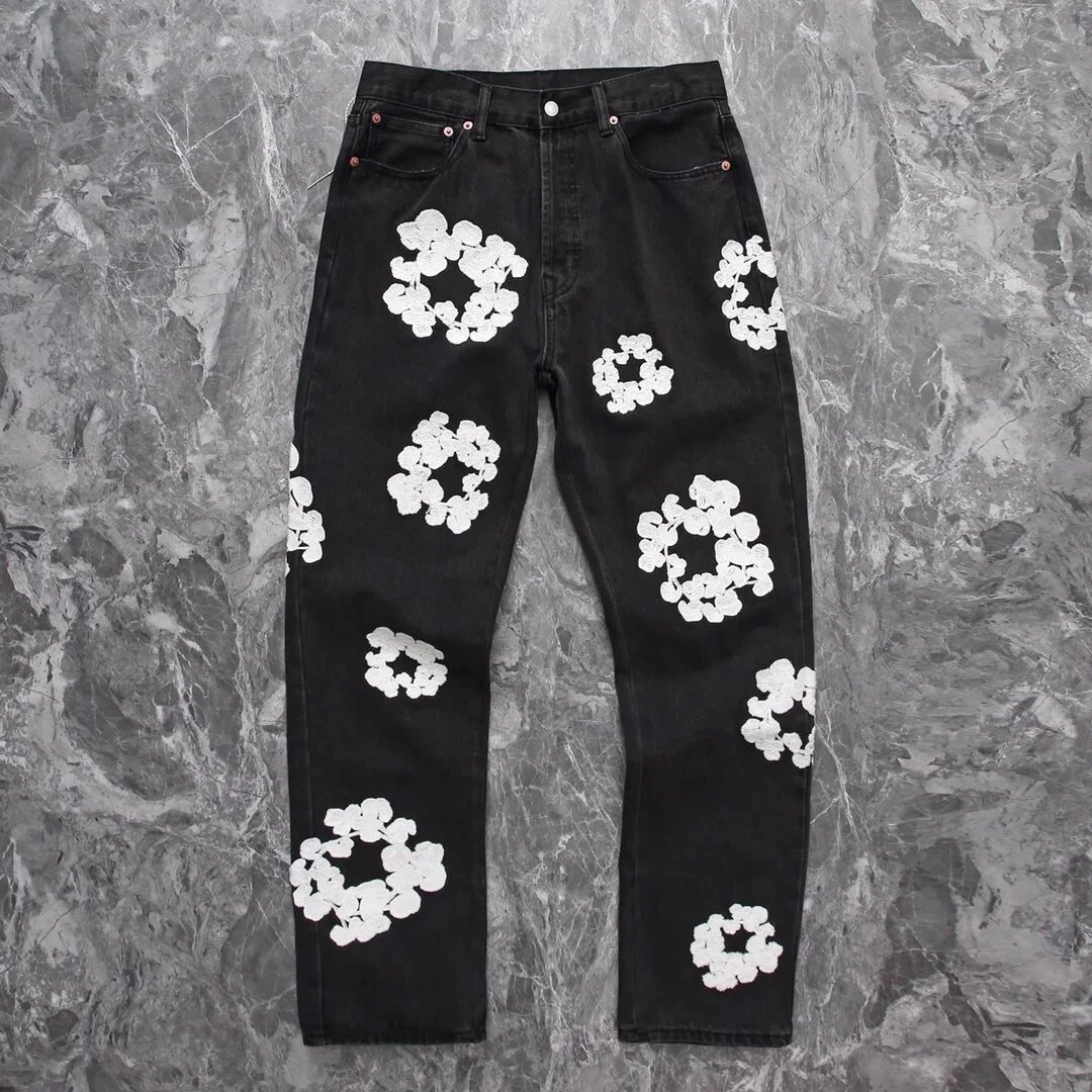 Gallery Dept. Floral Embroidered Straight-Leg Jeans Blue - 2