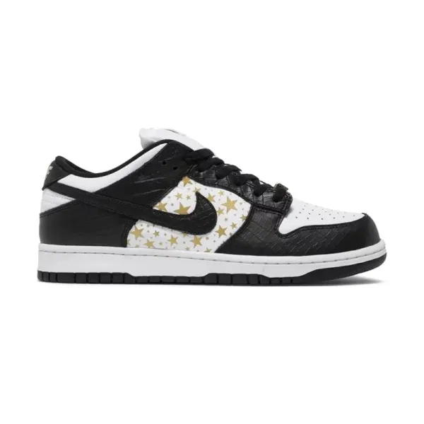 Nike SB Dunk Low Black White Gold Star Sneakers - 1