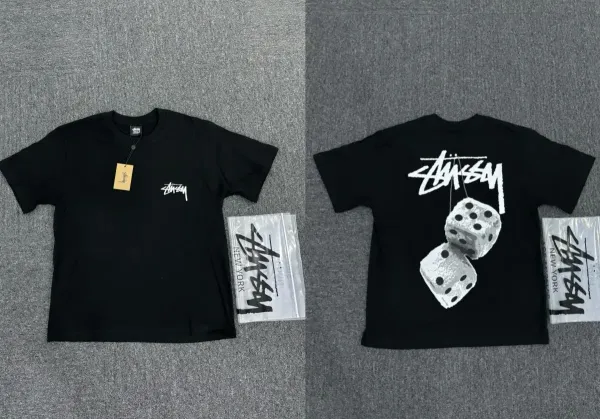 Stüssy Dice Print Black T-Shirt - 1