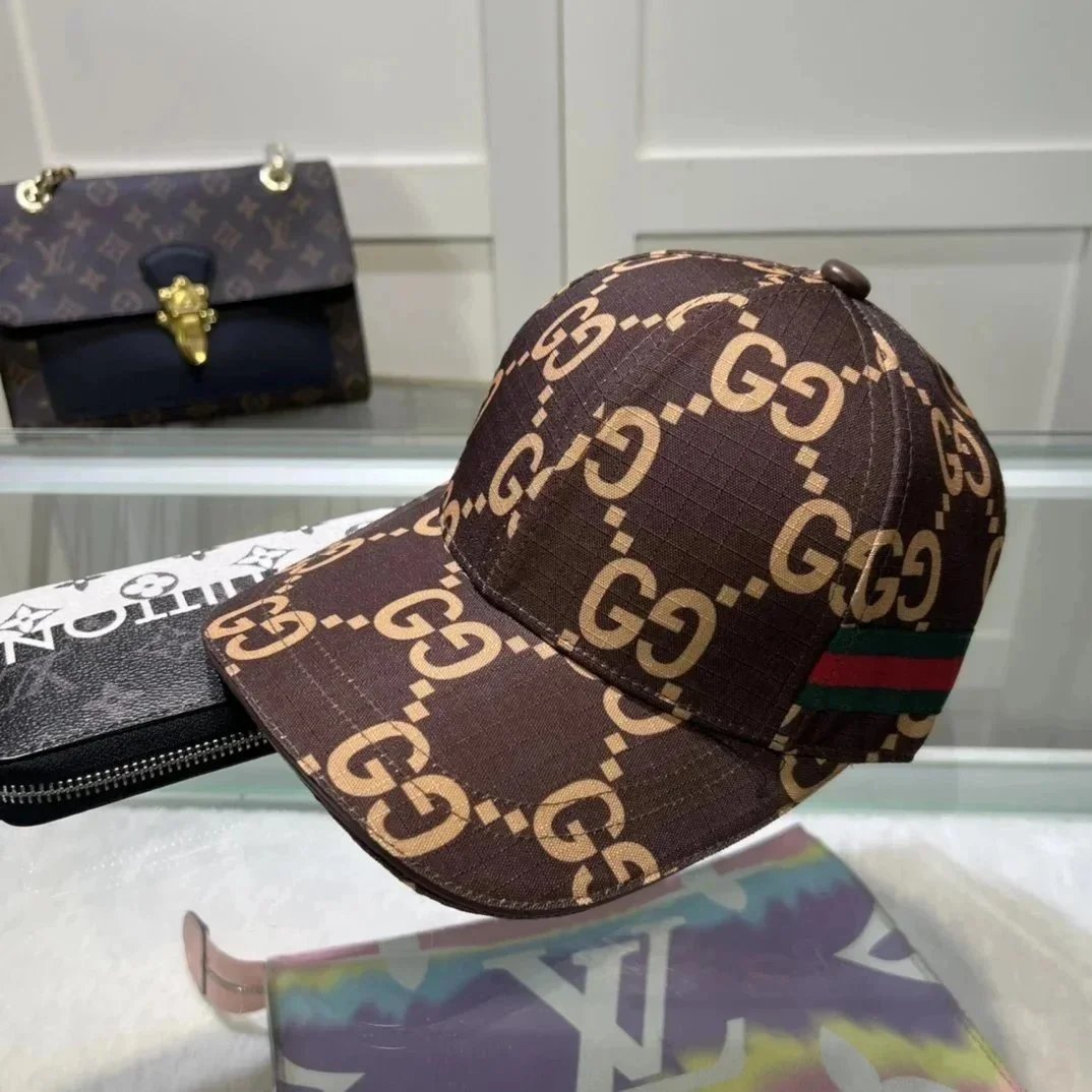Gucci GG Monogram Brown Baseball Cap - 1