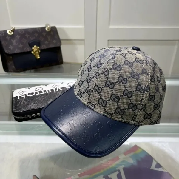 Gucci GG Monogram Baseball Cap Navy Blue - 1