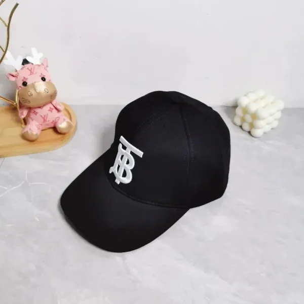 Burberry Monogram Logo Black Baseball Cap - 1