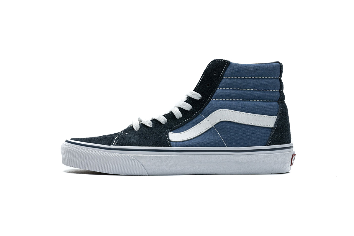 Vans Sk8-Hi Blue and Black Suede Canvas Sneakers
