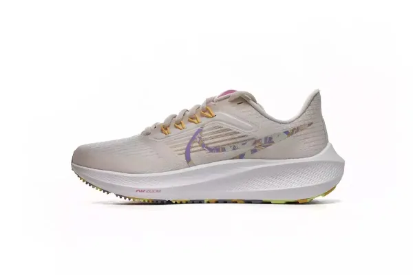 Nike Air Zoom Pegasus 39 Floral Print Beige Running Shoes - 1