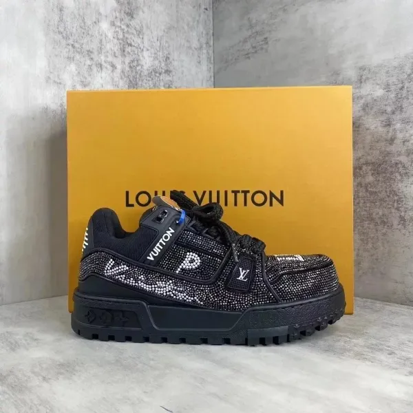 Louis Vuitton Archlight Crystal-Embellished Black Sneakers - 1