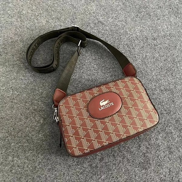 Lacoste Camera Bag Brown Geometric Print Crossbody Bag product listing in Litbuy spreadsheet finds