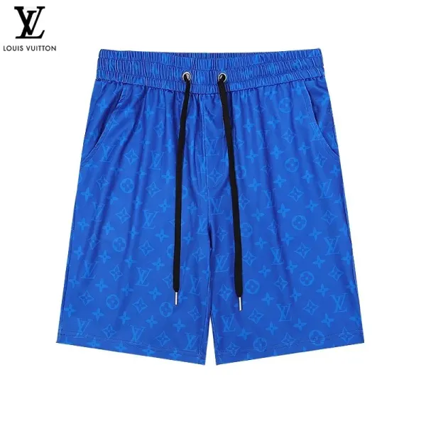 Louis Vuitton Monogram Print Blue Drawstring Shorts - 1