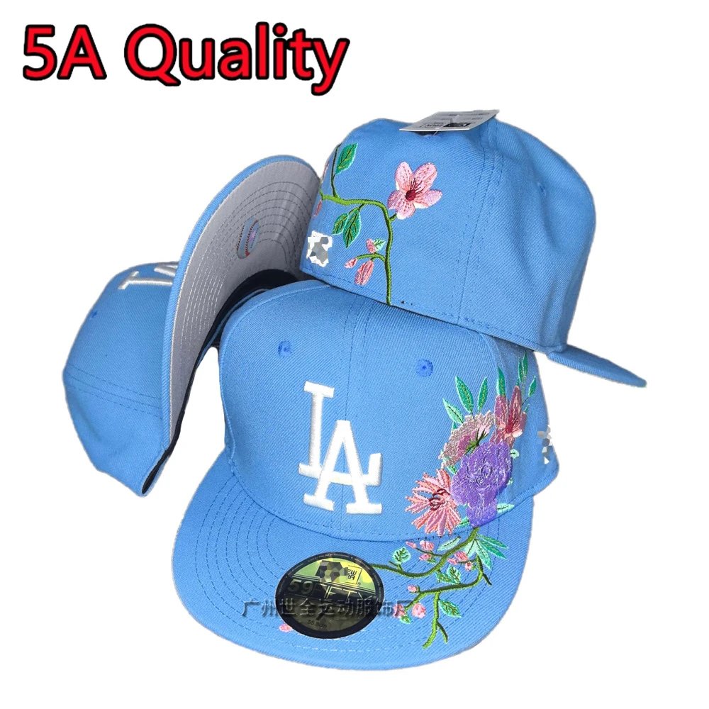 New Era 59Fifty LA Dodgers Rose Embroidery Black Snapback Hat - 3
