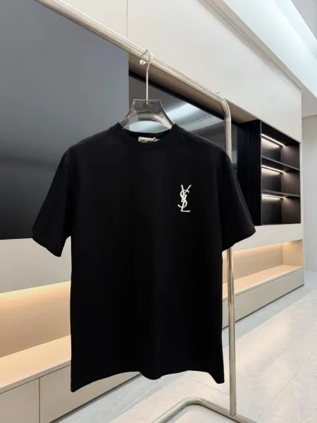 Saint Laurent Monogram Crystal-Embellished White T-Shirt - 6