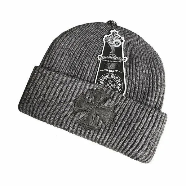 Chrome Hearts x Comme des Garçons Cross Logo Beanie Gray - 1