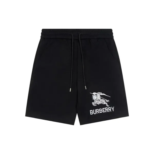 Burberry Equestrian Knight Embroidered Shorts Black - 1