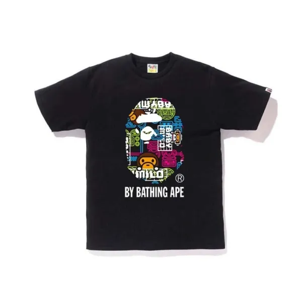 A Bathing Ape Purple Ape Head Graphic T-Shirt - 16