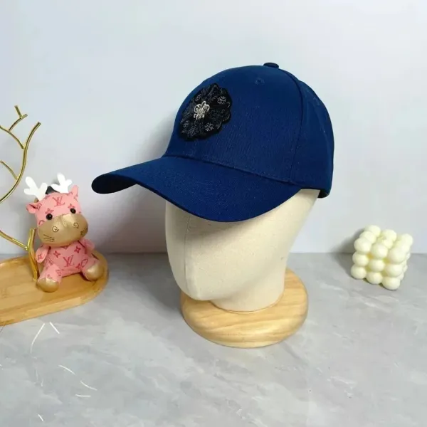 Louis Vuitton Floral Embroidered Navy Baseball Cap - 1