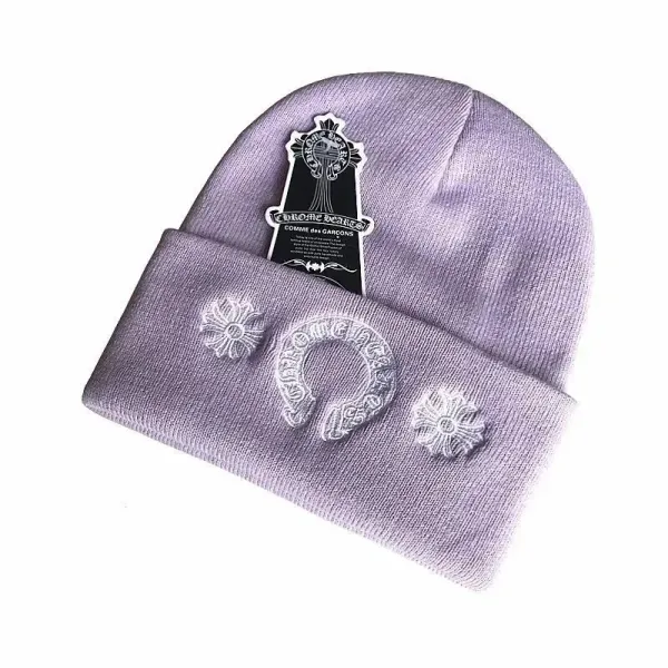 Chrome Hearts x Comme des Garçons Embroidered Purple Beanie - 1