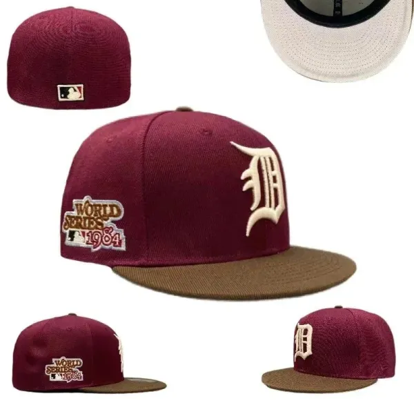 New Era Detroit Tigers 1984 World Series Commemorative Snapback Cap Burgundy/Brown - 1