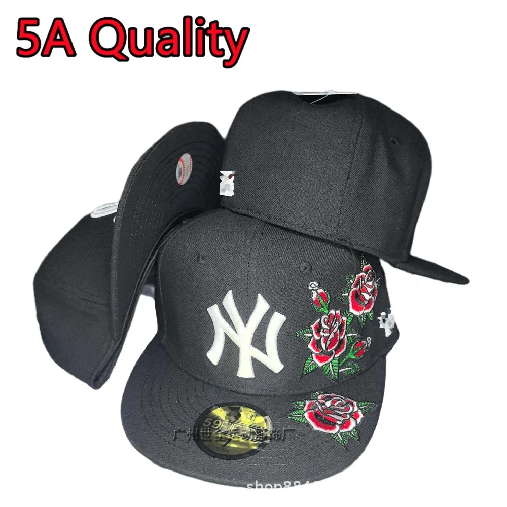 New York Yankees x Floral Embroidery 59FIFTY Black Baseball Cap