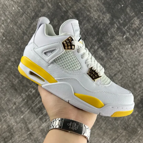 Air Jordan 4 Retro White Cement Yellow Sneakers - 1
